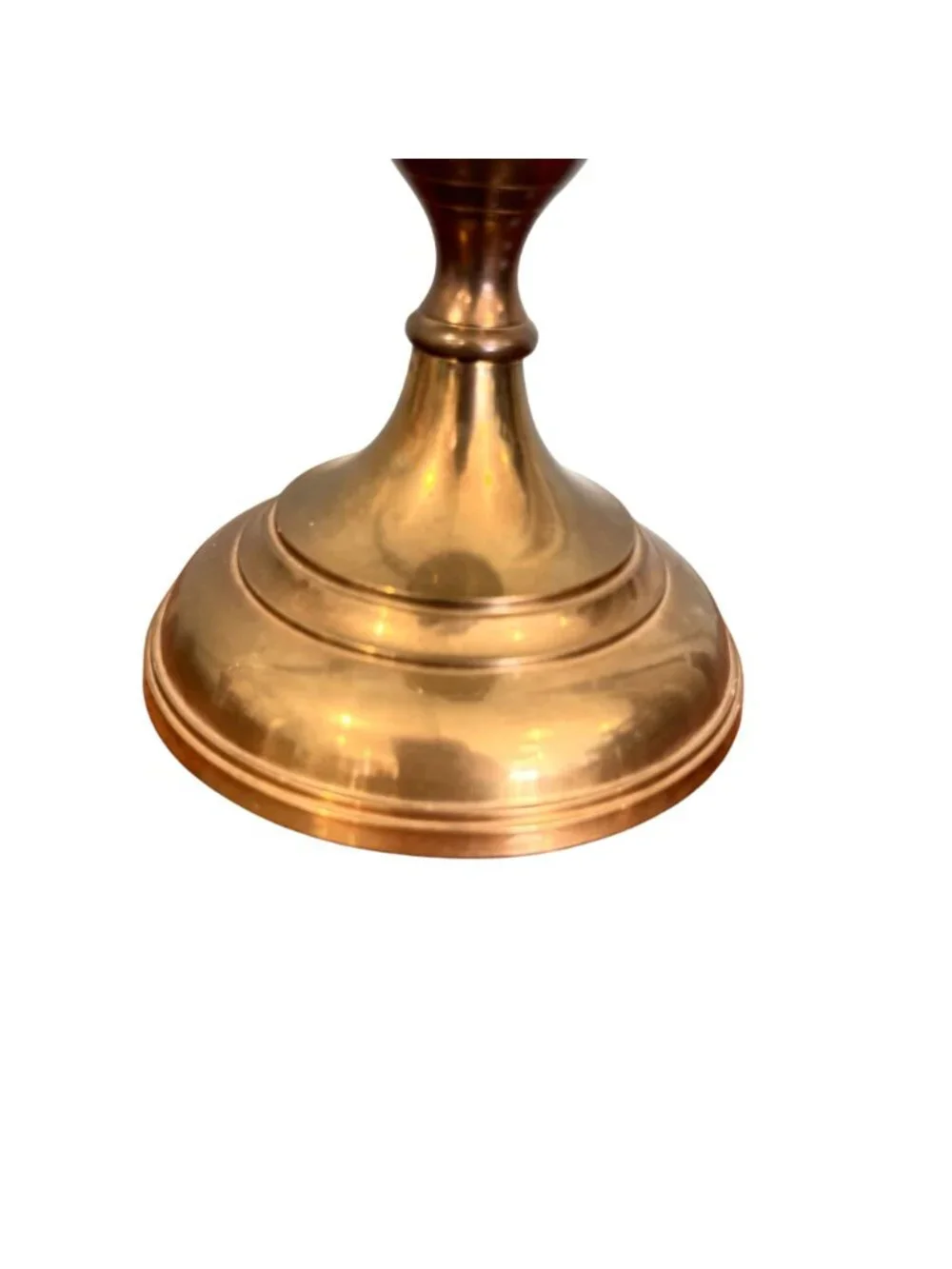 Vintage Brass Candlestick Holder Round Base Elegant Design Polished Finish